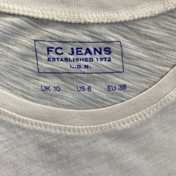 FC Jeans Pink Cream Nautical Wide Stripe Slub Tee T Shirt Dress 6 - Picture 8 of 8